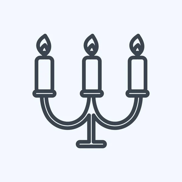 Candles Icon Trendy Line Style Isolated Soft Blue Background — Stockvektor