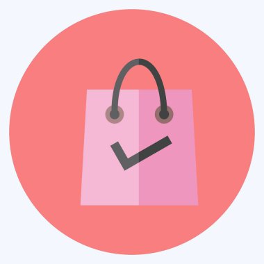 Yumuşak mavi arkaplanda izole edilmiş modaya uygun düz biçimdeki Simgeye bak