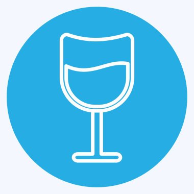 Yumuşak mavi arkaplanda izole edilmiş modaya uygun mavi göz simgesi