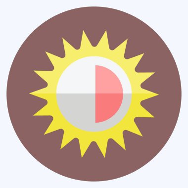 Yumuşak mavi arkaplanda izole edilmiş trend düz biçiminde karşıtlık simgesi