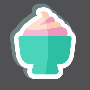 Krema kasesi etiketi siyah arkaplanda izole edildi