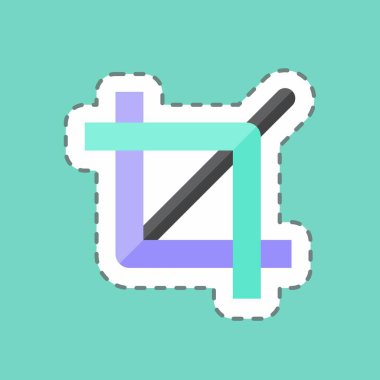 Moda satırında kırpıcı etiketi mavi arkaplanda izole edildi