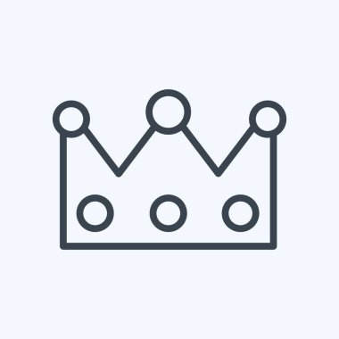 Yumuşak mavi arkaplanda izole edilmiş moda satır biçiminde Crown Simgesi