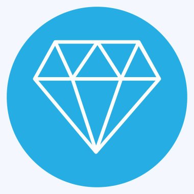 Modaya uygun mavi gözlü elmas simgesi yumuşak mavi arkaplanda izole