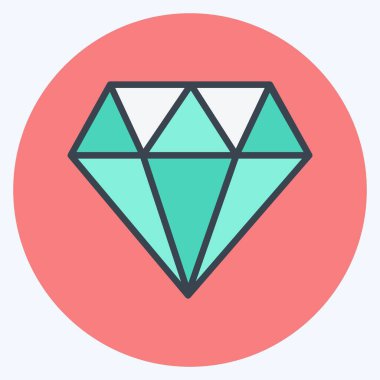 Moda rengi eş biçimi olan elmas simgesi yumuşak mavi arkaplanda izole edildi