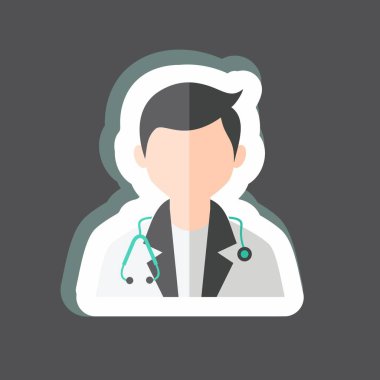 Doktor Etiketi siyah arkaplanda izole edildi