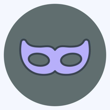 Göz Maskesi Simgesi yumuşak mavi arkaplanda izole edilmiş moda renk eşi biçimi