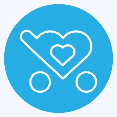 Yumuşak mavi arkaplanda izole edilmiş moda mavi gözlü favori Simge