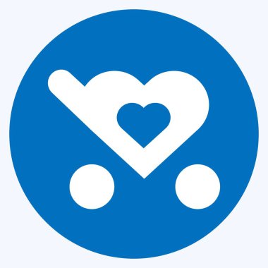 Yumuşak mavi arkaplanda izole edilmiş modaya uygun uzun gölge biçiminde favori Simge