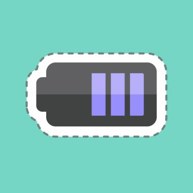 Moda satırındaki yarı Pil Etiketi mavi arkaplanda izole edildi