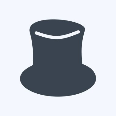 Yumuşak mavi arkaplanda izole edilmiş moda kabartma biçimindeki Şapka Simgesi