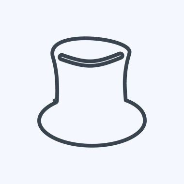 Yumuşak mavi arkaplanda izole edilmiş moda satır biçimindeki Şapka Simgesi