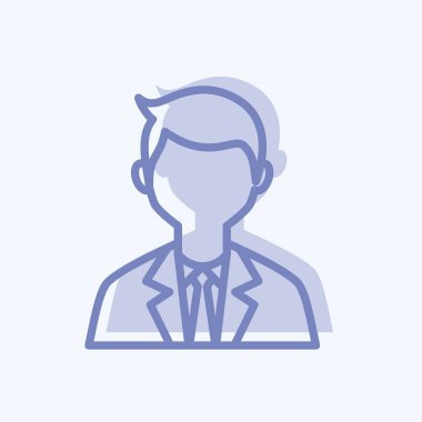 Çiçekleri tutan simge yumuşak mavi arkaplanda izole edilmiş iki ton tarzında