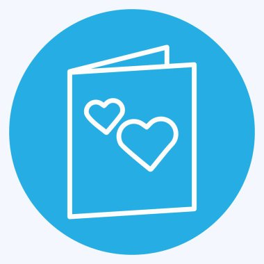 Yumuşak mavi arkaplanda izole edilmiş mavi gözlü Davetiye Kart Simgesi