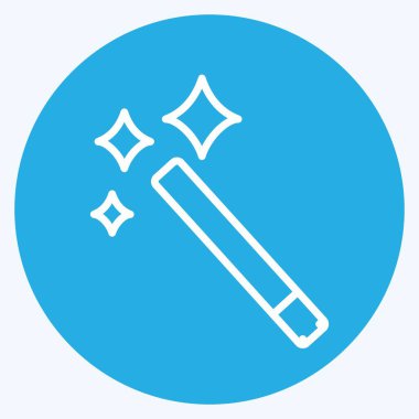 Yumuşak mavi arkaplanda izole edilmiş modaya uygun mavi gözler tarzındaki Sihirli Simge