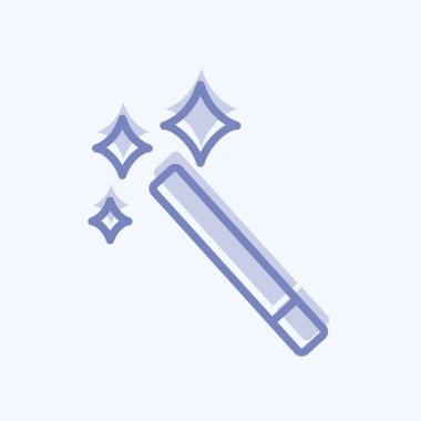 Yumuşak mavi arkaplanda izole edilmiş iki ton biçiminde Sihirli Simge