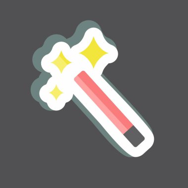 Siyah arkaplanda izole edilmiş modadaki Sihirli Çıkartma