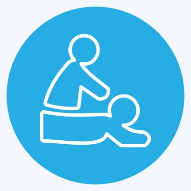 Yumuşak mavi arkaplanda izole edilmiş modaya uygun mavi göz simgesi