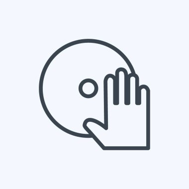 Moda satırı biçiminde müzik CD Simgesi yumuşak mavi arkaplanda izole