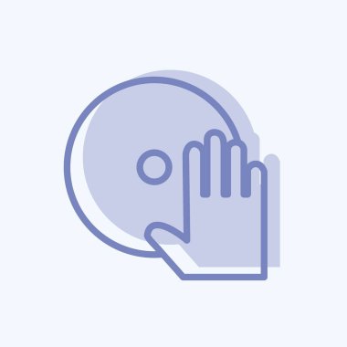 Yumuşak mavi arkaplanda izole edilmiş iki tonlu müzik CD Simgesi