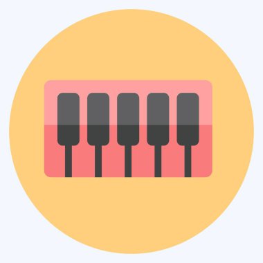 Piyano Simgesi yumuşak mavi arkaplanda izole edilmiş düz stil