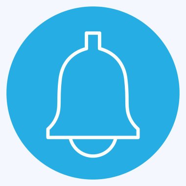 Çalan Çan Simgesi son moda mavi gözler tarzında yumuşak mavi arkaplanda izole edilmiş