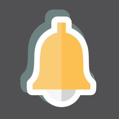 Çalan Çan Etiketi siyah arkaplanda izole edildi