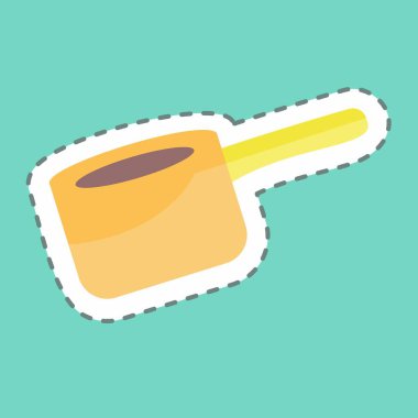 Moda satırında sos Pan Yapıştırıcısı mavi arkaplanda izole edildi