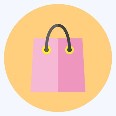 Alışveriş Torbası Simgesi yumuşak mavi arkaplanda izole edilmiş modaya uygun düz stil