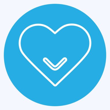 Yumuşak mavi arkaplanda izole edilmiş tek yürek simgesi