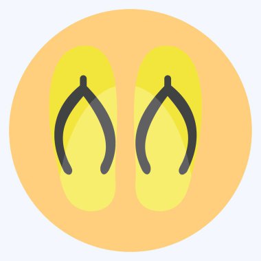 Terlik Simgesi yumuşak mavi arkaplanda izole edilmiş modaya uygun düz stil