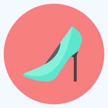 Stilettos Simgesi yumuşak mavi arkaplanda izole edilmiş düz stil