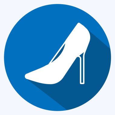 Stilettos Simgesi yumuşak mavi arkaplanda izole edilmiş uzun gölge tarzında