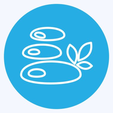 Yumuşak mavi arkaplanda izole edilmiş, modaya uygun mavi gözler tarzında Taşlar Simgesi