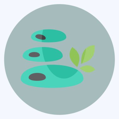 Yumuşak mavi arkaplanda izole edilmiş düz stil taşları simgesi