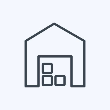 Simgeyi yumuşak mavi arkaplanda izole edilmiş moda satır biçiminde sakla