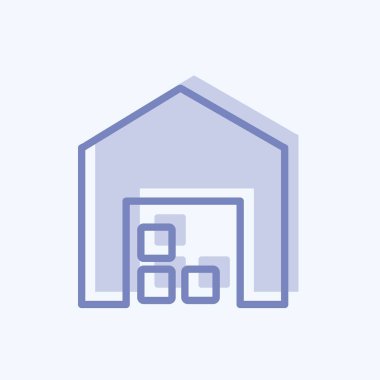 Simgeyi yumuşak mavi arkaplanda izole edilmiş iki ton biçiminde sakla