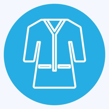 Havlu Cübbesi Simgesi 'nin modaya uygun mavi göz biçimi yumuşak mavi arkaplanda izole