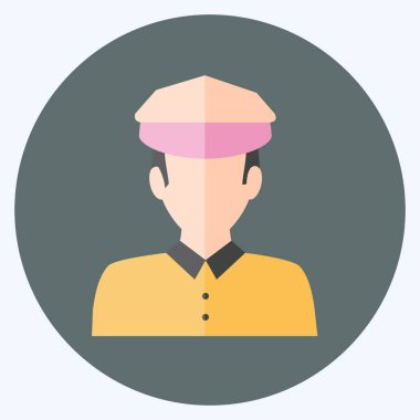 Trafik polisi Simgesi yumuşak mavi arka planda izole edildi