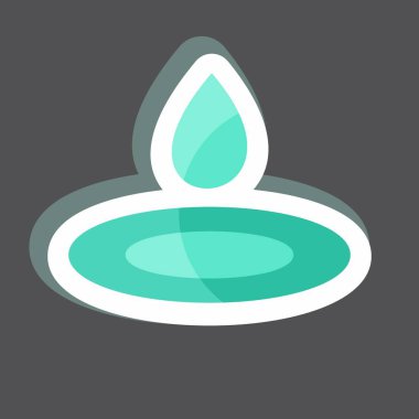 Su Damlası Etiketi siyah arkaplanda izole edildi