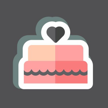 Düğün Keki I etiketi siyah arkaplanda izole edildi