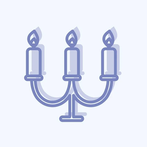 Candles Icon Trendy Two Tone Style Isolated Soft Blue Background — Stockvektor