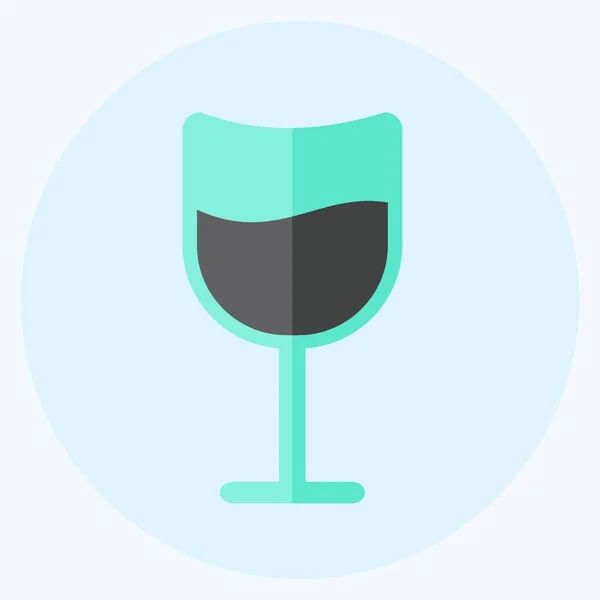 Cocktail Icon Trendy Flat Style Isolated Soft Blue Background — Wektor stockowy