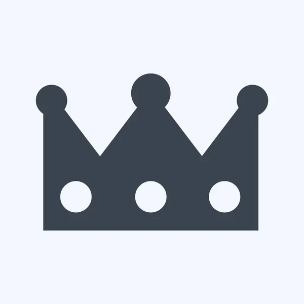 Crown Icon Trendigen Glyphen Stil Isoliert Auf Weichem Blauen Hintergrund — Stockvektor