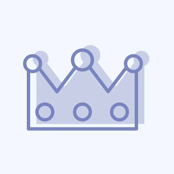 Crown Icon Trendy Two Tone Style Isolated Soft Blue Background —  Vetores de Stock