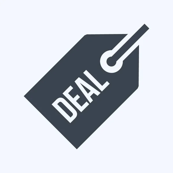 Deals Icon Trendigen Glyphen Stil Isoliert Auf Weichem Blauen Hintergrund — Stockvektor