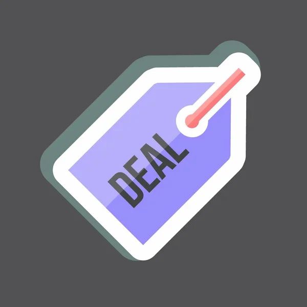 Deals Sticker Trendy Geïsoleerd Zwarte Achtergrond — Stockvector