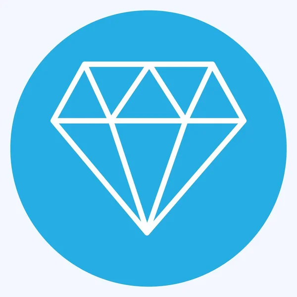 Diamond Icon Trendy Blue Eyes Style Isolated Soft Blue Background — Stock Vector
