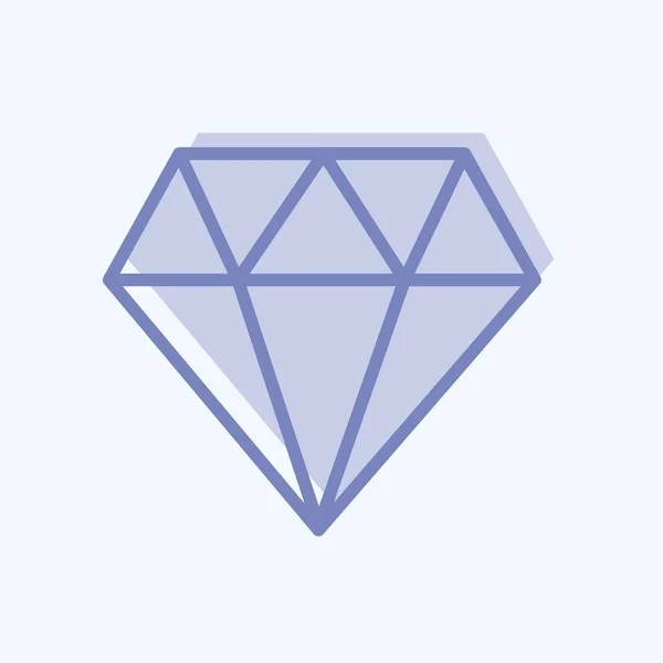 Diamond Icon Trendy Two Tone Style Isolated Soft Blue Background — Stockvektor