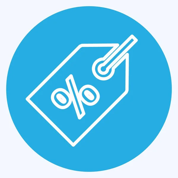 Tag Icône Mode Yeux Bleus Style Isolé Sur Fond Bleu — Image vectorielle